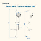 Arino AR-939S-3 Stainless Steel 3 Function Hand Shower Head Set (Chrome, Matt Black, Rose Gold & Gun Metal)