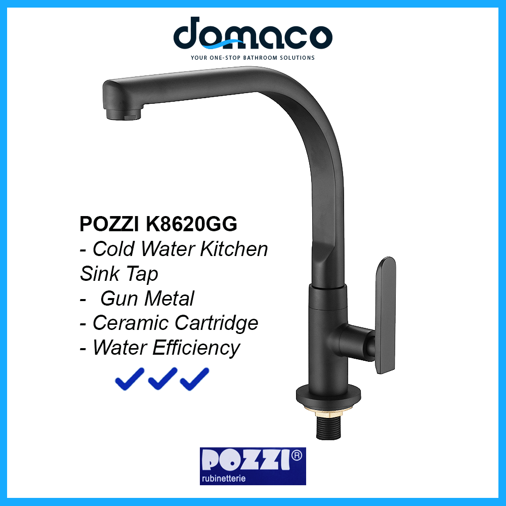 Pozzi K8620GG Gun Metal Kitchen Sink Tap domaco.com.sg