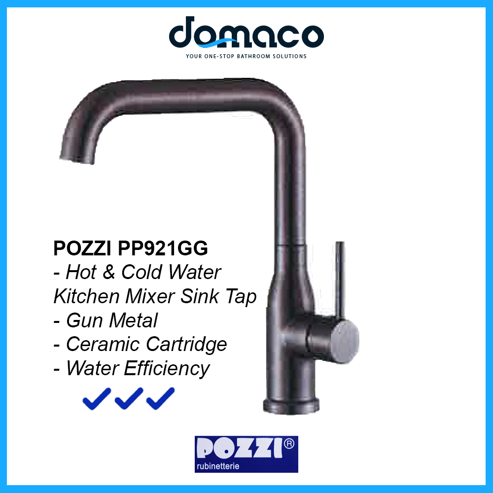 Pozzi PP921GG Gun Grey Kitchen Sink Mixer Tap domaco.com.sg