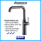 Pozzi PP921LGG Gun Grey Kitchen Sink Mixer Tap domaco.com.sg