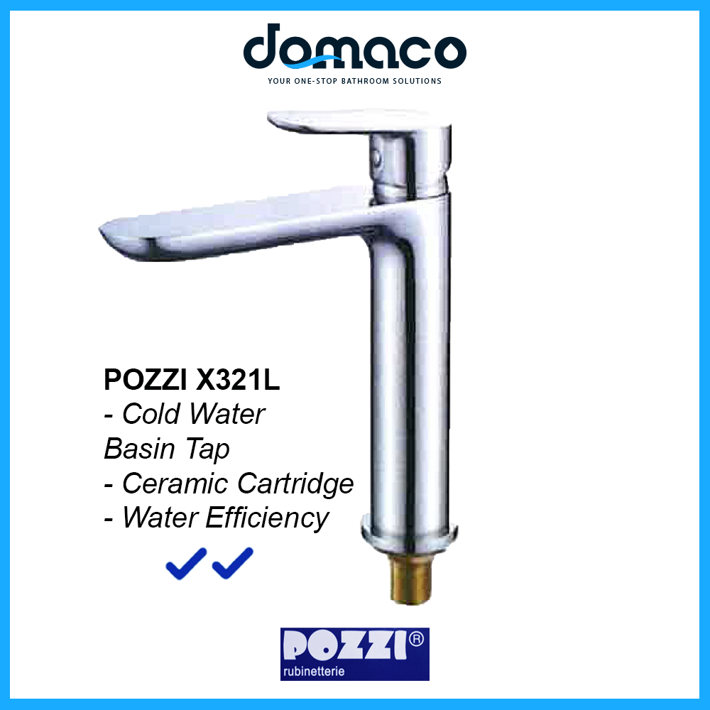 Pozzi X321L Chrome Tall Basin Tap domaco.com.sg