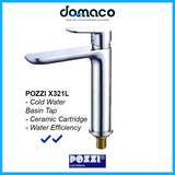 Pozzi X321L Chrome Tall Basin Tap domaco.com.sg