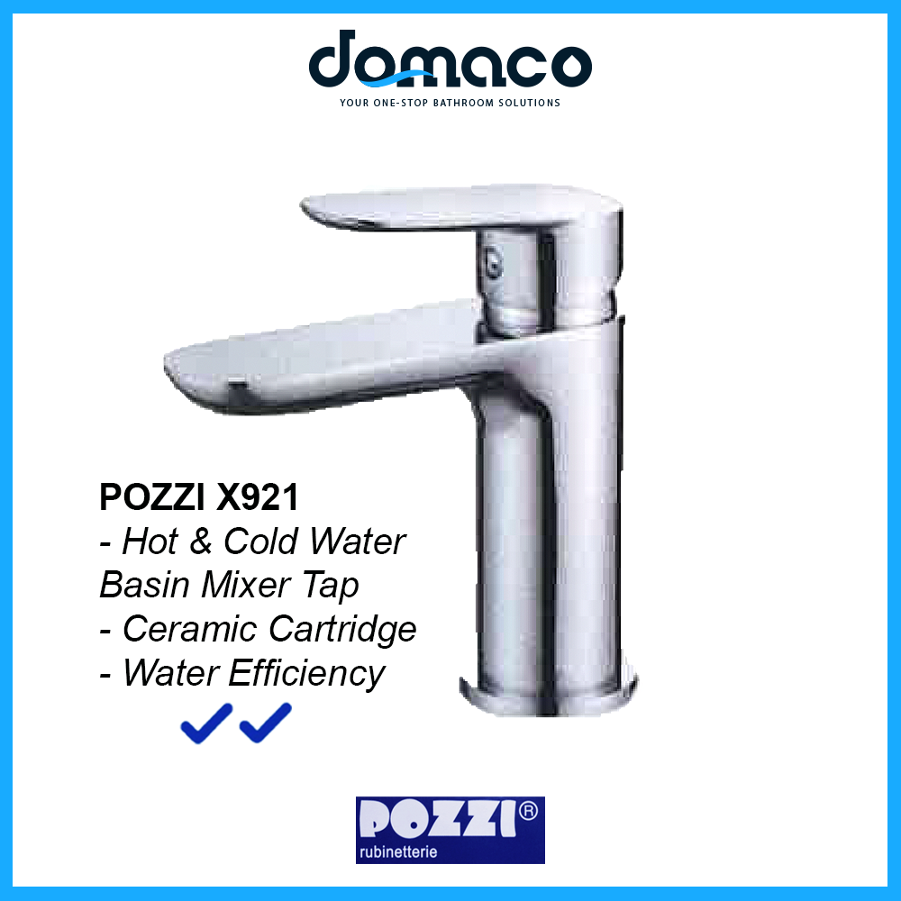 Pozzi X921 Chrome Basin Mixer Tap domaco.com.sg
