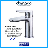 Pozzi X921 Chrome Basin Mixer Tap domaco.com.sg