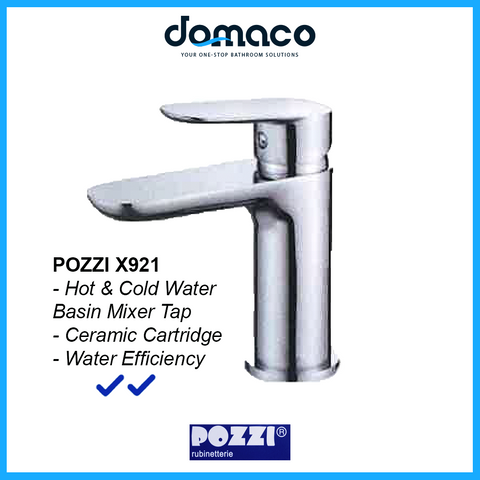 Pozzi X921 Chrome Basin Mixer Tap domaco.com.sg