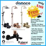 Premium Bath Mixer and Rain Shower Set Package domaco.com.sg