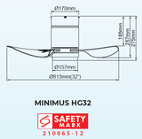 Samaire Hugger 3 Blades DC Ceiling Fan With 20W Dimmable 3 Tone LED Light Kit And Remote domaco.com.sg