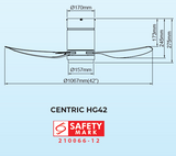 Samaire Hugger 3 Blades DC Ceiling Fan With 20W Dimmable 3 Tone LED Light Kit And Remote domaco.com.sg