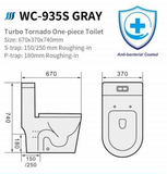 Gray Geberit Flushing Rimless Turbo Whirling Toilet Bowl & Stainless Steel Basin Cabinet Package