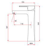 Rubine Unico 5621LX Tall Mixer Basin Tap domaco.com.sg