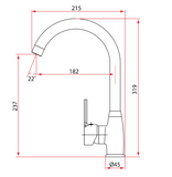 Rubine Unico 5643 Kitchen Mixer Sink Tap domaco.com.sg