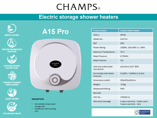 Champs A15 Pro Storage Heater – Domaco