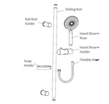 Arino AR-939C-S Stainless Steel 3 Function Hand Shower Head Set (Chrome, Matt Black, Rose Gold & Gun Metal)