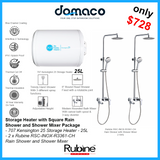 707 Storage Heater with Rubine Round Rain Shower and Shower Mixer Package - 25L domaco.com.sg