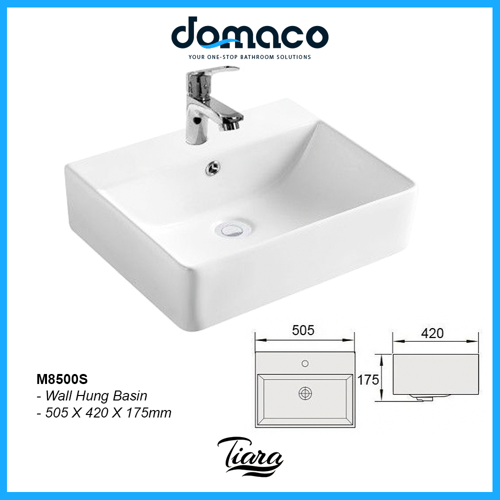 TIARA M8500S BASIN (8800) *Contact us for best price – Domaco