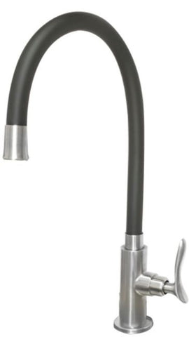 Monic Stainless Steel Cold Sink Tap 3FXB (Black Flexible Spout) - Domaco