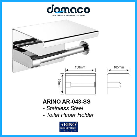 Arino AR-043-SS Stainless Steel Toilet Paper Holder domaco.com.sg