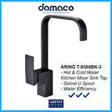 Arino T-9388BK-3 Matt Black Kitchen Sink Mixer Tap domaco.com.sg