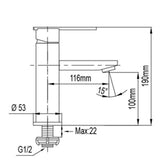 NTL Basin Tap 2001B-C or 2001W-C (Black or White) (12280)<br>*Contact us for best price - Domaco