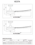 Bestar Vesta DC Ceiling Fan With 36W Dimmable 3 Tone LED Light Kit And Smart Wifi Control domaco.com.sg