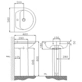 Velin Basin W/Pedestal Stand CB238/L238 - Domaco