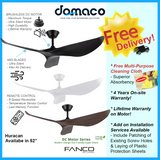 Fanco Huracan 52" DC Ceiling Fan with Remote domaco.com.sg