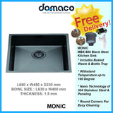 Monic MBX-680 Black Kitchen Sink domaco.com.sg