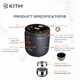 Kith Low-Sugar Rice Cooker LRC-1L-BK domaco.com.sg