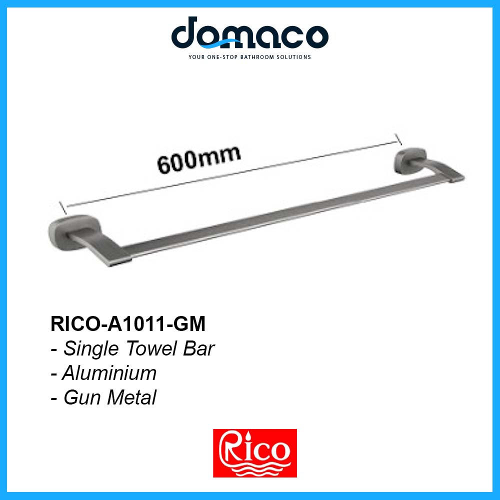 RICO A1011-GM Gun Metal Single Towel Bar domaco.com.sg