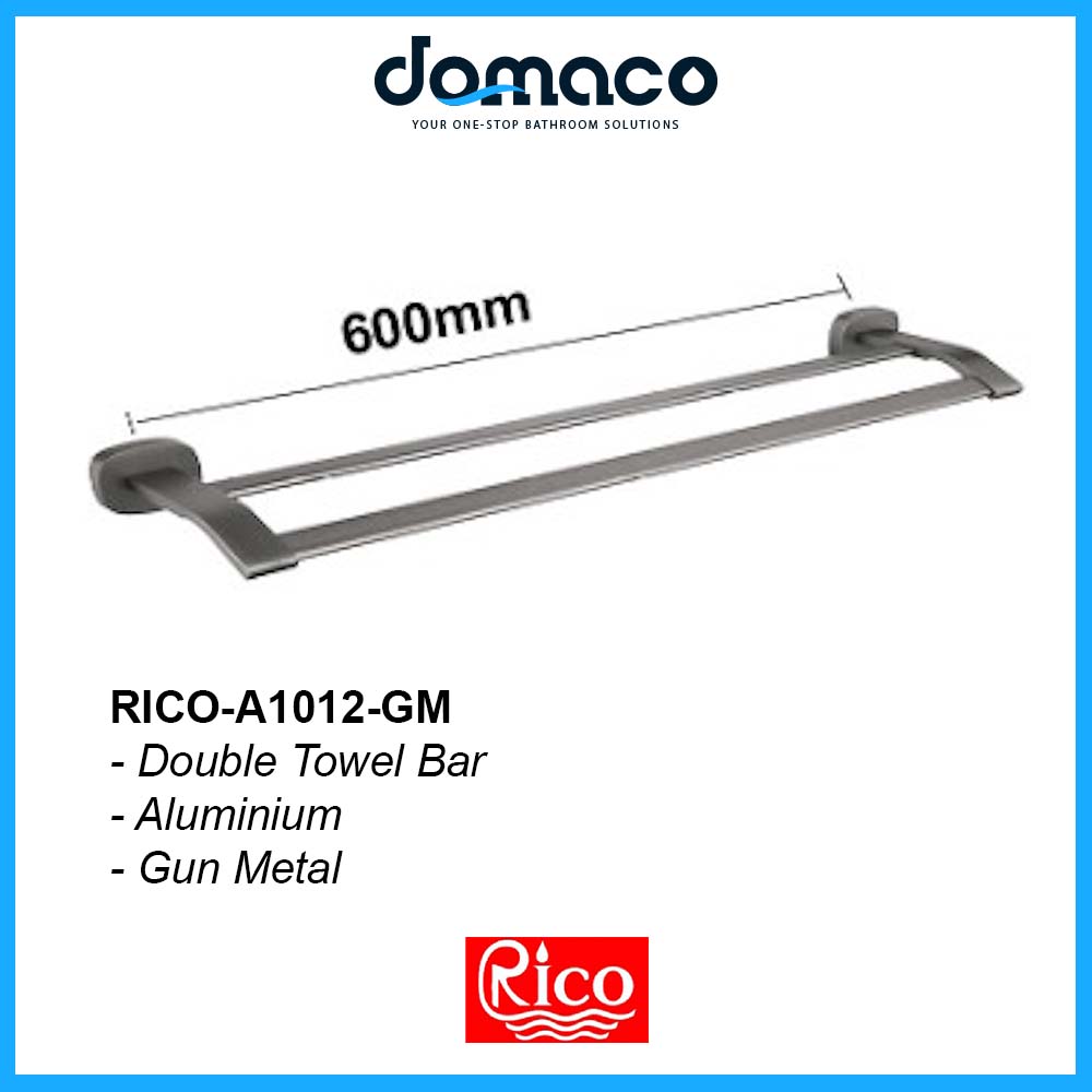 RICO A1012-GM Gun Metal Double Towel Bar domaco.com.sg