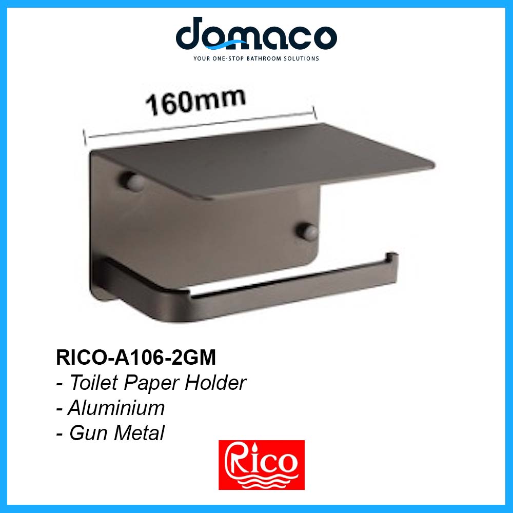 Rico A106-2GM Gun Metal Toilet Paper Holder domaco.com.sg