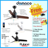 Rubine Cute DC Ceiling Fan domaco.com.sg