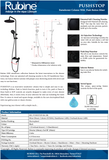 Rubine RSC-PUSHSTOP-R61-BK Rain Shower Set with Hand Shower and Shower Mixer in Matt Black domaco.com.sg