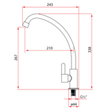Rubine Alta K91342 SS Kitchen Tap domaco.com.sg