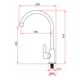 Rubine Alta K91343 SS Stainless Steel Kitchen Tap domaco.com.sg