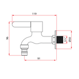 Rubine Alta U91375 SS Stainless Steel Bib Tap domaco.com.sg