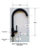 Monic T-3D-BK Matt Black Cold Goose-Sprout Kitchen Sink Tap domaco.com.sg
