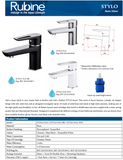 Rubine Stylo 9121 Basin Mixer Tap domaco.com.sg