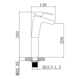 Arino T-9318LBK-3 Matt Black Tall Basin Mixer Tap domaco.com.sg