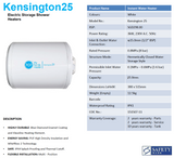 Storage Heater with Square Rain Shower and Shower Mixer Package - 25L domaco.com.sg