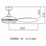 Fanco Girasol 46" DC Ceiling Fan with 36W LED RGB Light Kit and Remote domaco.com.sg