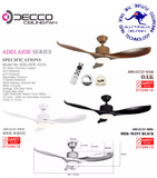 Decco Adelaide DC Ceiling Fan domaco.com.sg