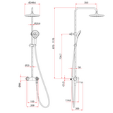 Rubine RSC-PUSHSTOP-R61-BK Rain Shower Set with Hand Shower and Shower Mixer in Matt Black domaco.com.sg