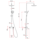 Rubine RSC-PUSHSTOP-R61-CH Rain Shower Set with Hand Shower and Shower Mixer in Chrome domaco.com.sg