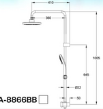 ADL Round Rain Shower With Hand Held Shower Set in Chrome SA-8866 and Matt Black SA-8866BB domaco.com.sg