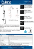Rubine RSC-THERMO-R31-BK Rain Shower Set with Hand Shower and Shower Mixer in Matt Black (38800)<br>*Contact us for best price domaco.com.sg