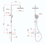 Rubine RSC-THERMO-R31-BK Rain Shower Set with Hand Shower and Shower Mixer in Matt Black (38800)<br>*Contact us for best price domaco.com.sg