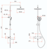 Rubine RSC-THERMO-R31-CH Rain Shower Set with Hand Shower and Shower Mixer in Chrome (36800)<br>*Contact us for best price domaco.com.sg