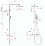Rubine RSC-THERMO-S41-CH Rain Shower Set with Hand Shower and Shower Mixer in Chrome (39800)<br>*Contact us for best price domaco.com.sg