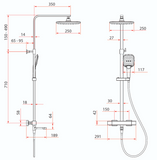 Rubine RSC-THERMO-S41-BK Rain Shower Set with Hand Shower and Shower Mixer in Matt Black (41800)<br>*Contact us for best price domaco.com.sg